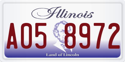 IL license plate A058972