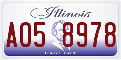 IL license plate A058978