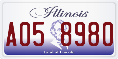 IL license plate A058980