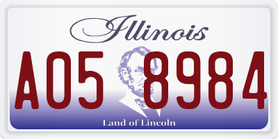 IL license plate A058984