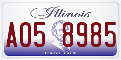 IL license plate A058985