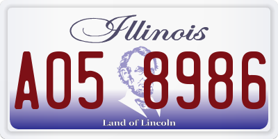 IL license plate A058986