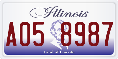 IL license plate A058987