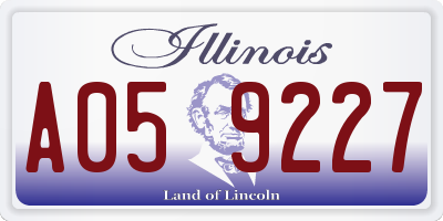 IL license plate A059227