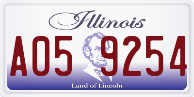 IL license plate A059254