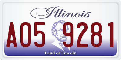 IL license plate A059281