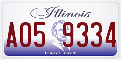 IL license plate A059334