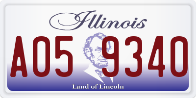 IL license plate A059340