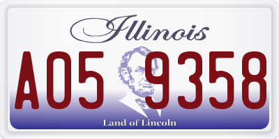 IL license plate A059358