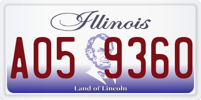 IL license plate A059360