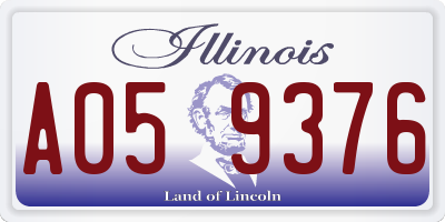 IL license plate A059376