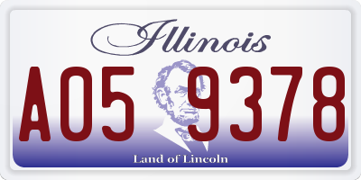 IL license plate A059378