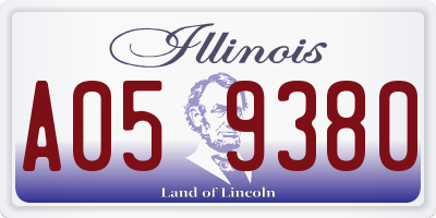 IL license plate A059380