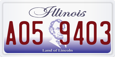 IL license plate A059403
