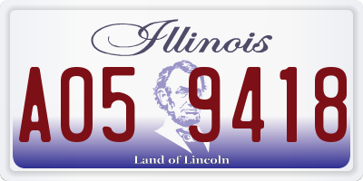 IL license plate A059418