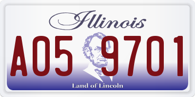 IL license plate A059701