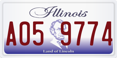 IL license plate A059774