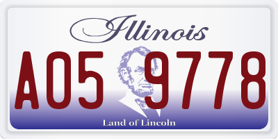 IL license plate A059778