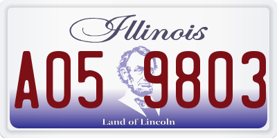 IL license plate A059803