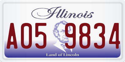 IL license plate A059834