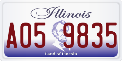 IL license plate A059835