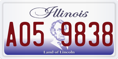 IL license plate A059838