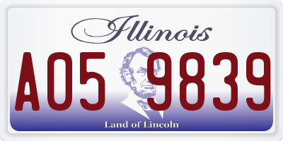 IL license plate A059839