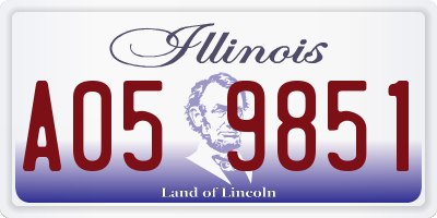 IL license plate A059851