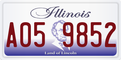 IL license plate A059852