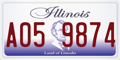 IL license plate A059874