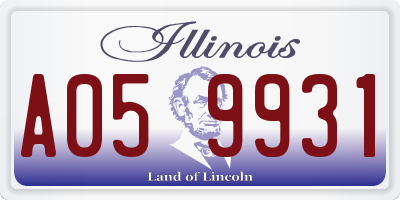 IL license plate A059931