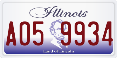 IL license plate A059934