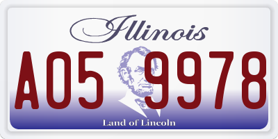 IL license plate A059978