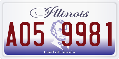 IL license plate A059981