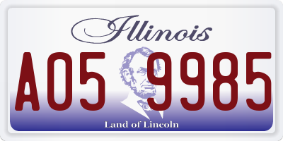 IL license plate A059985