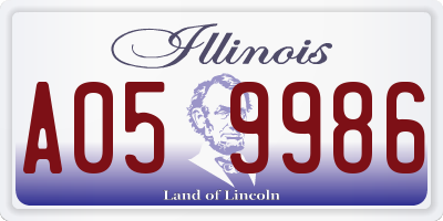 IL license plate A059986