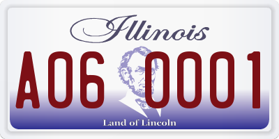 IL license plate A060001