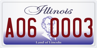 IL license plate A060003