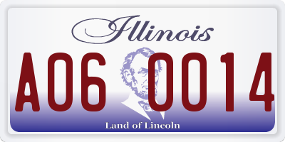 IL license plate A060014