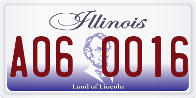 IL license plate A060016