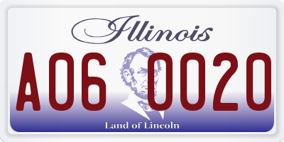 IL license plate A060020