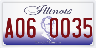 IL license plate A060035