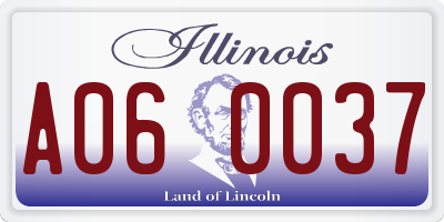 IL license plate A060037