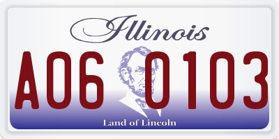 IL license plate A060103