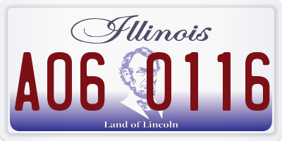 IL license plate A060116