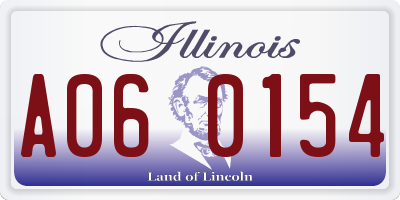 IL license plate A060154