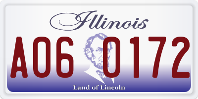 IL license plate A060172