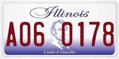 IL license plate A060178