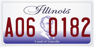 IL license plate A060182