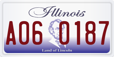 IL license plate A060187